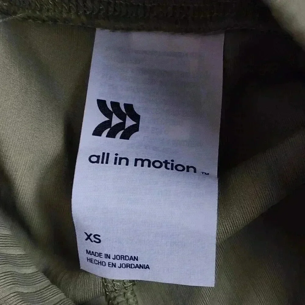 All in Motion Women's Size XS High Rise Rib Seamless Legging Sage Green Yoga Run
